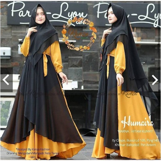 Termurah Baju Gamis Ramadhan Syari Polos Wanita Muslim HUMAIRA Corner