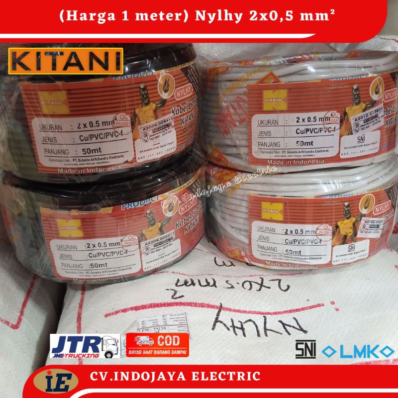 Kabel Serabut Nylhy 2x0,5 Kitani Kabel Panjang 5 Meter Kabel Listrik / Hyo /Nymhy 0,5 KABEL LAMPU GANTUNG KABEL LAMPU CAFE KABEL LAMPU HIAS KABEL LAMPU JALAN KABEL LAMPU OUT DOOR KABEL LAMPU TAMAN