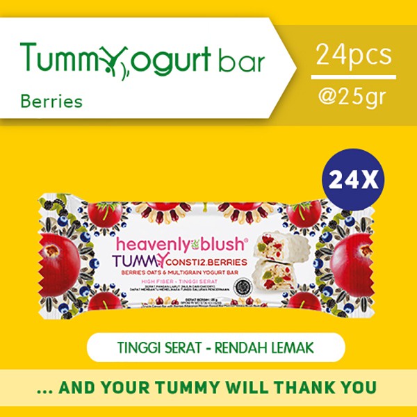 

Yogurt Heavenly Blush Tummy Bar Berries 24 x 25gr