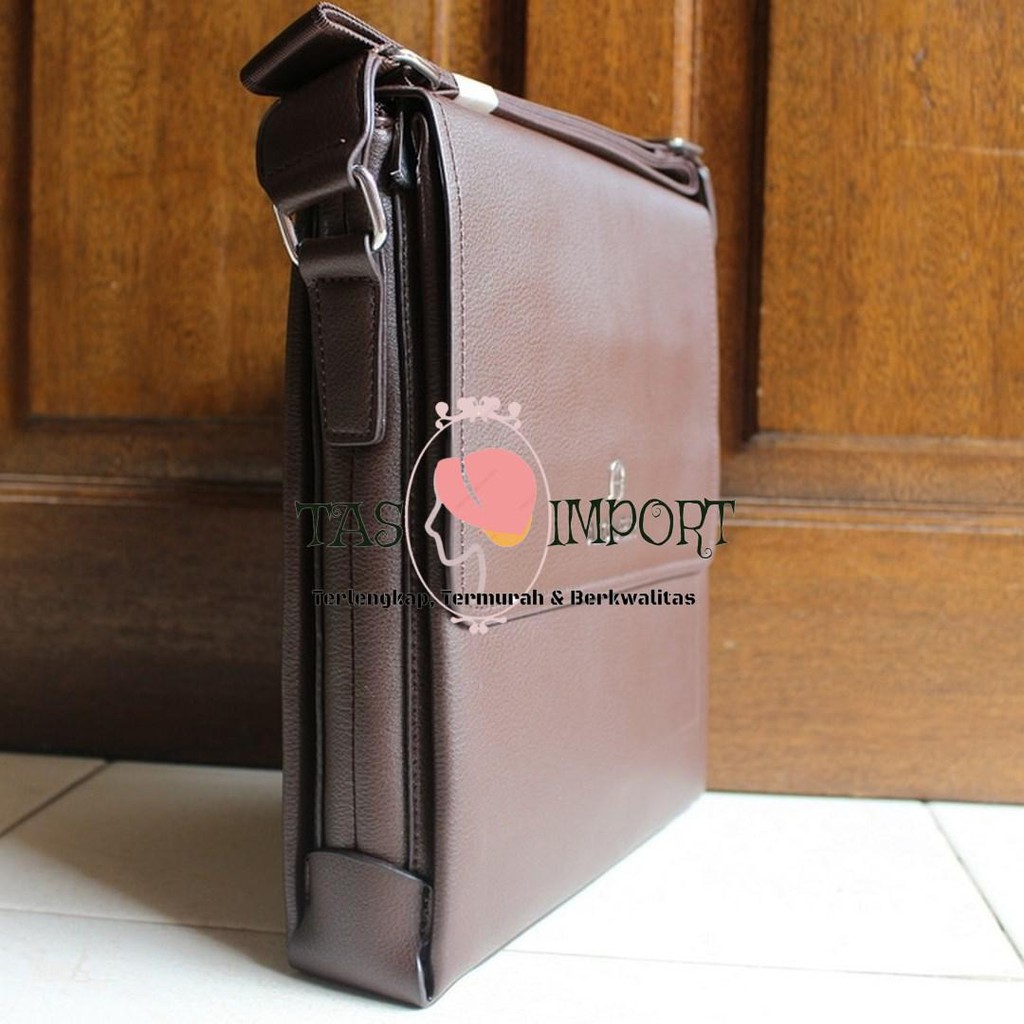 Baru TAS SELEMPANG PRIA KANTOR CASUAL BRANDED IMPORT | AIGNER 652 BROWN