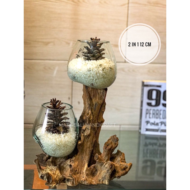 AQUARIUM UNIK IKAN CUPANG POT KACA TIUP 2 IN 1 12 Cm (L)