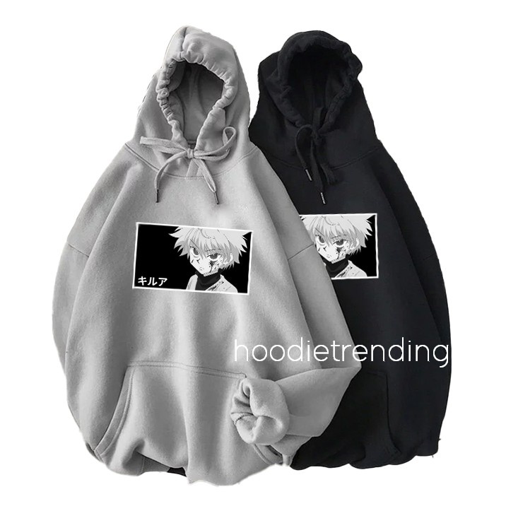 HODISO - Hoodie Jumper Killua Bw Size M-Xxl Unisex (Pria&amp;Wanita) Anime Japan