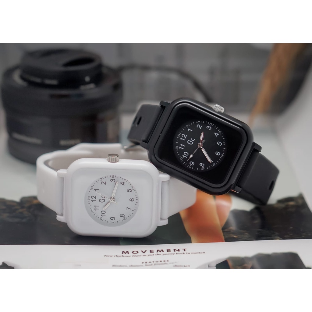 COD Jam Tangan Wanita Pria Couple Analog Quartz Strap Rubber  Import Original High Quality RM055 Kotak Persegi Bulat Tengah  Keren Kekinian Tampilan Manual Untuk Hampers Kado Seperti Ledwatc Digital Watch Brands Anti Air Harga Murah Promo Grosir