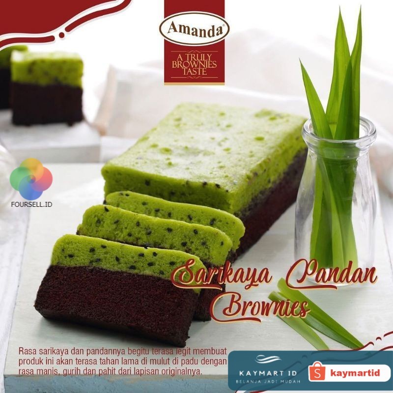 Amanda Brownies - SARIKAYA PANDAN Brownies Amanda Oleh Oleh Bandung