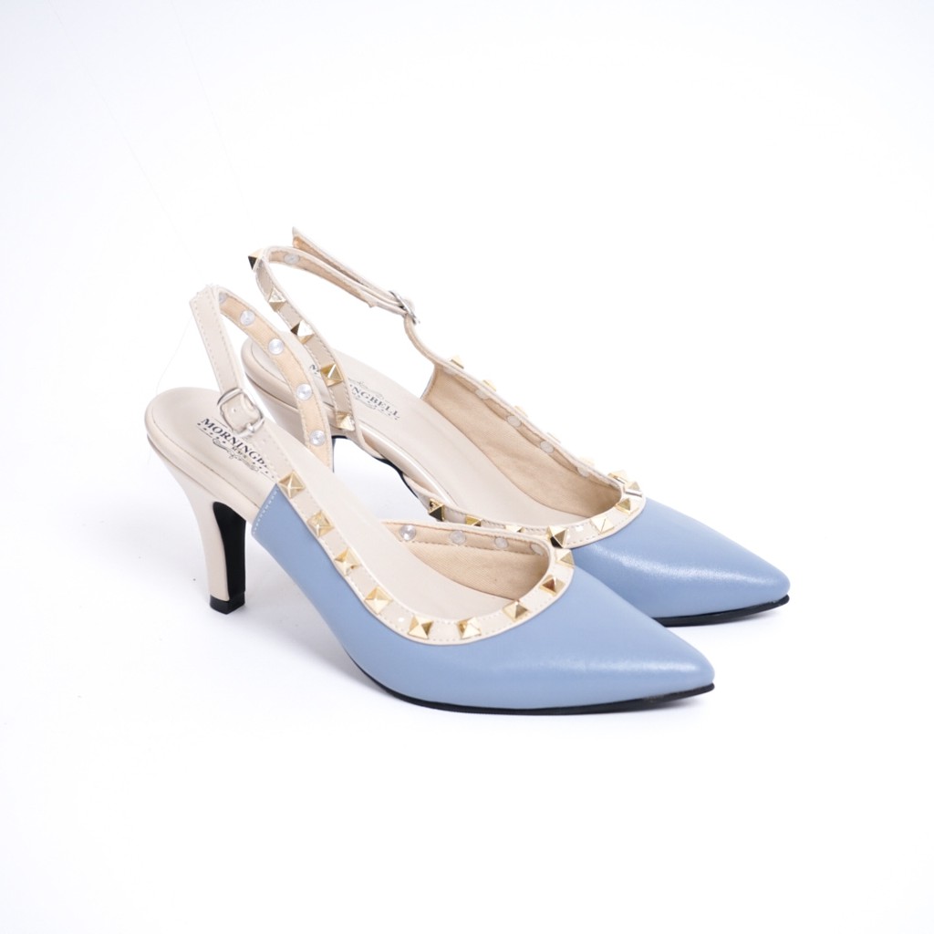Morningbell best quality ladies heels stude pump tali belakang MB- 06