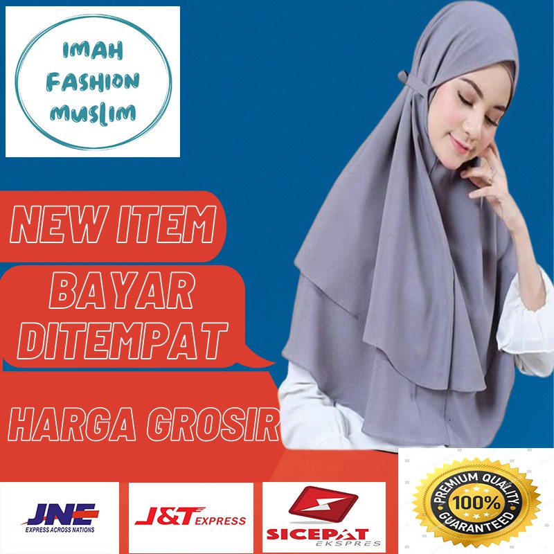 kerudung instan hijab instan jilbab instan bergo khimar syari tali panjang jumbo grosir termurah A37