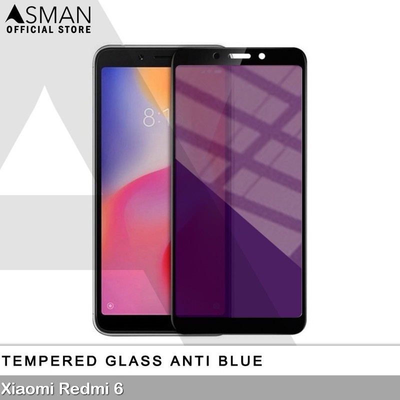 Tempered Glass Blue Light Full Lem Xiaomi Redmi 6 Anti Radiasi Screen Protector