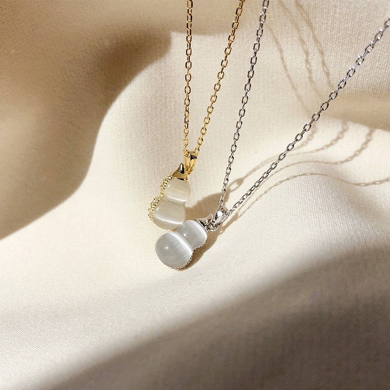 Fashion S925 Silver New Double-Sided Gourd Necklace
