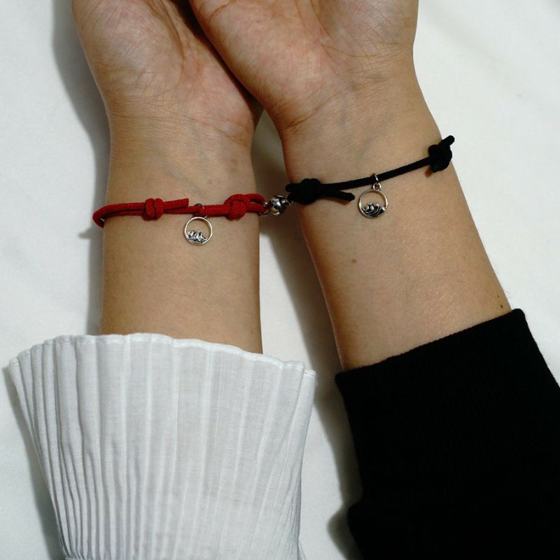 WB266 Gelang Couple Magnet Ombak dan Gunung Tali Kuat