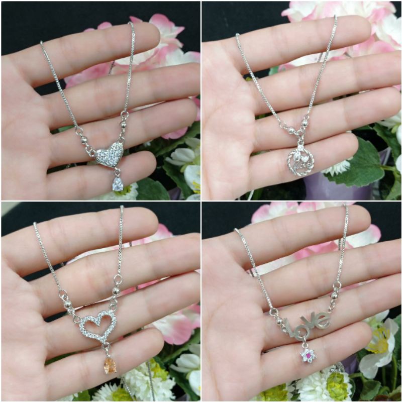 Fourfashion Kalung Koye Dewasa Motif Love Lapis Emas Putih YT119