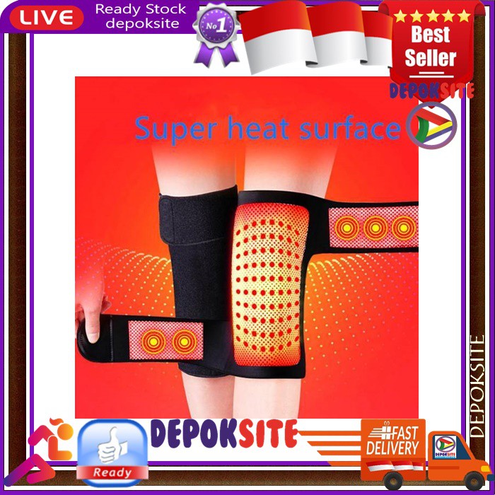 Tipe2 Terapi Lutut Tourmaline Selfheating Hot Magnetic Knee Pad Terapi Pemanas Dengkul Knee Support