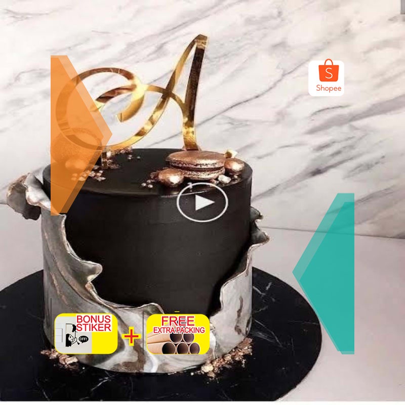 

Grosir special customtopper 15 cm huruf A Keren