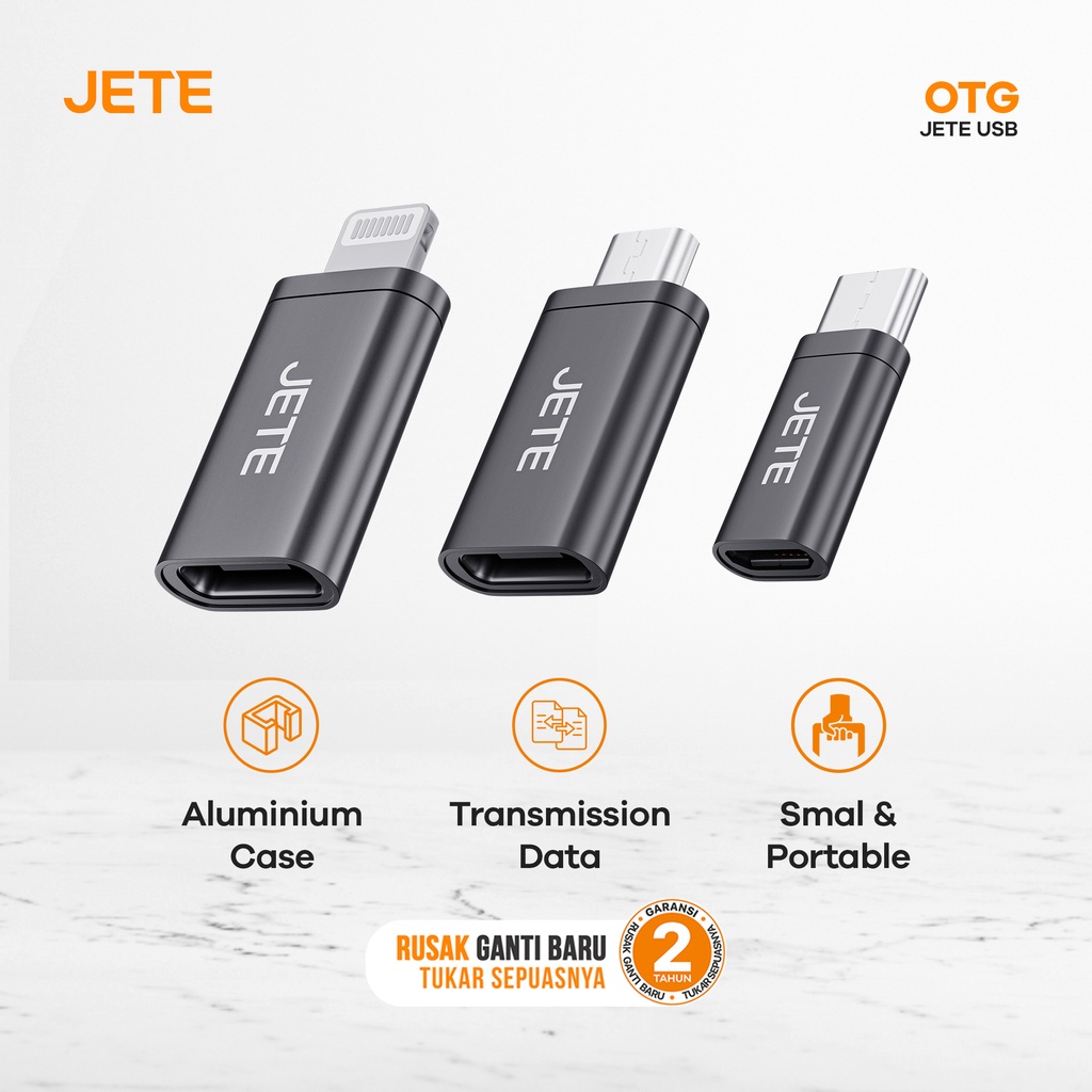 OTG Type C to Micro JETE Portable With Alumunium Case - Garansi 2Th