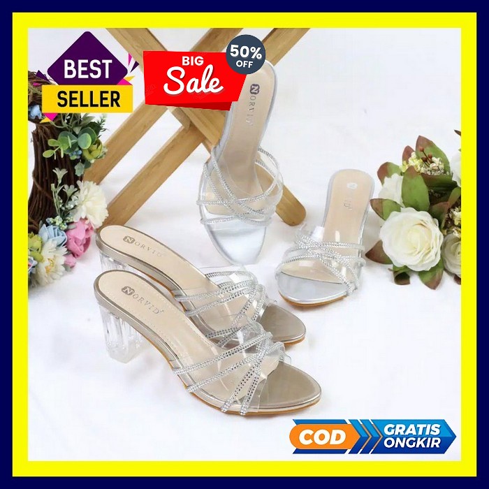 Sandal Heels Hak Tahu Wanita Import Sandal Casual Wanita Sandal Kelsey 12.12  Sale Sandal High Heel