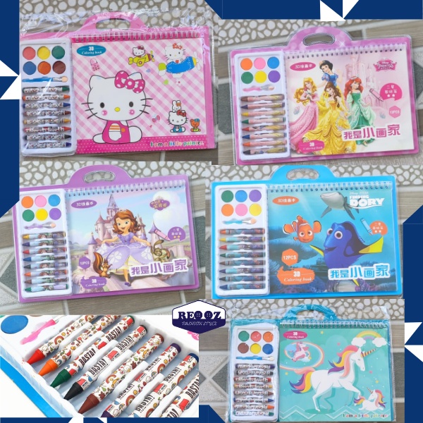 

(BISA COD) BUKU MEWARNAI SET ANAK DENGAN CRAYON