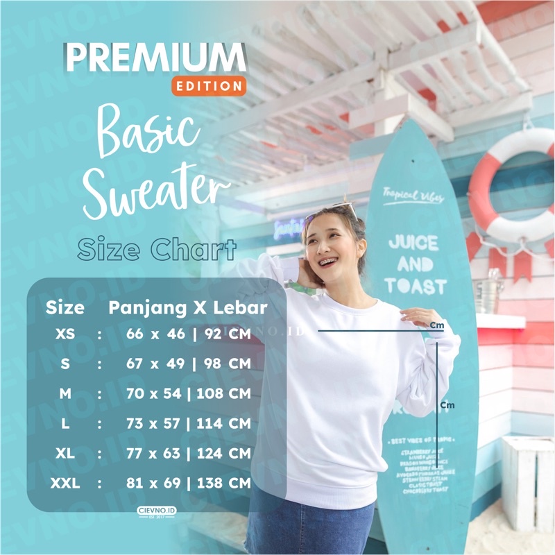 BASIC SWEATER PREMIUM SIZE XS - XXL (INTERNASIONAL)