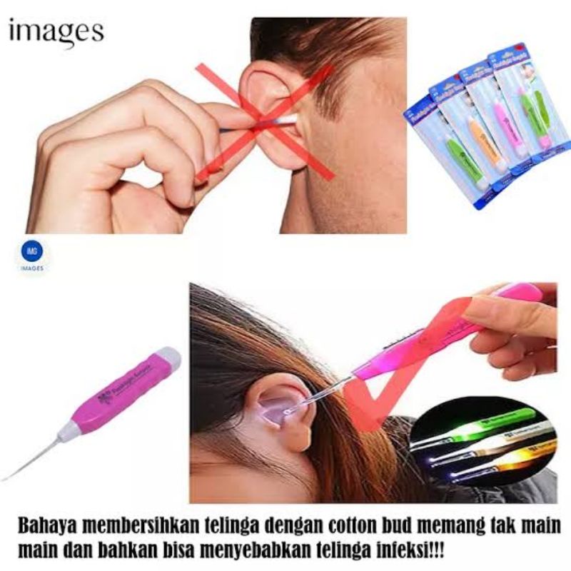 Earpick Korek Kuping LED Pembersih Telinga Removing Wax