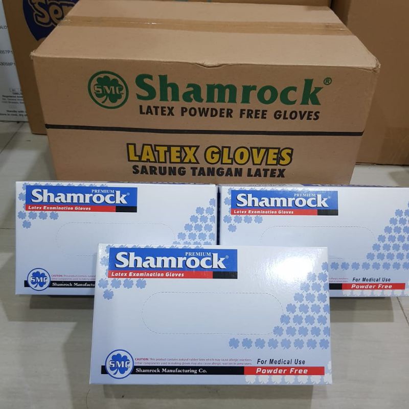 [READY] Sarung Tangan Latex Handscoon Shamrock 100 pcs