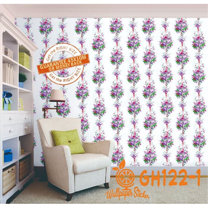 Wallpaper Dinding Wallpaper Stiker Wallpaper dinding Anak Walpaper Gh Premium Quality 45CM x 9Mtr Shabby Chic (Batik Elegan)