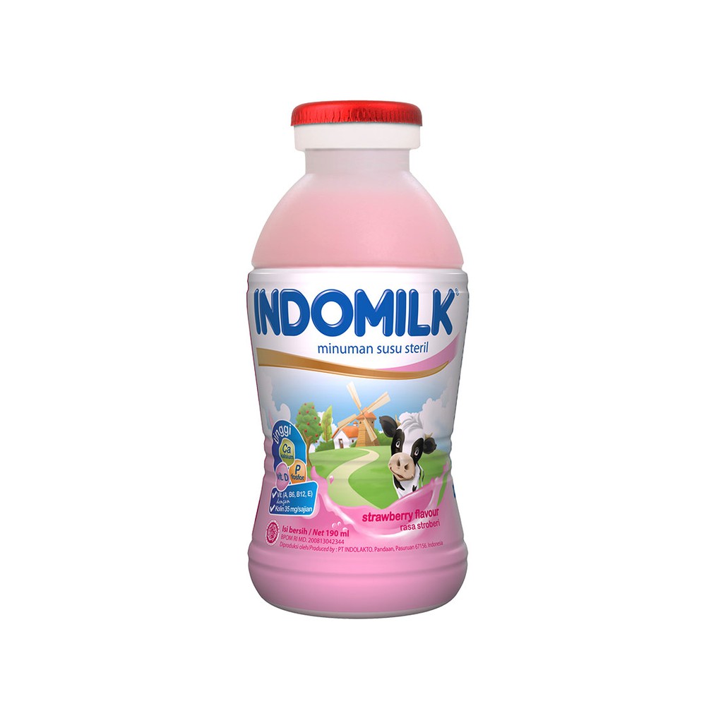 

INDOMILK SUSU UHT STERIL 190ML STROBERI BOTOL