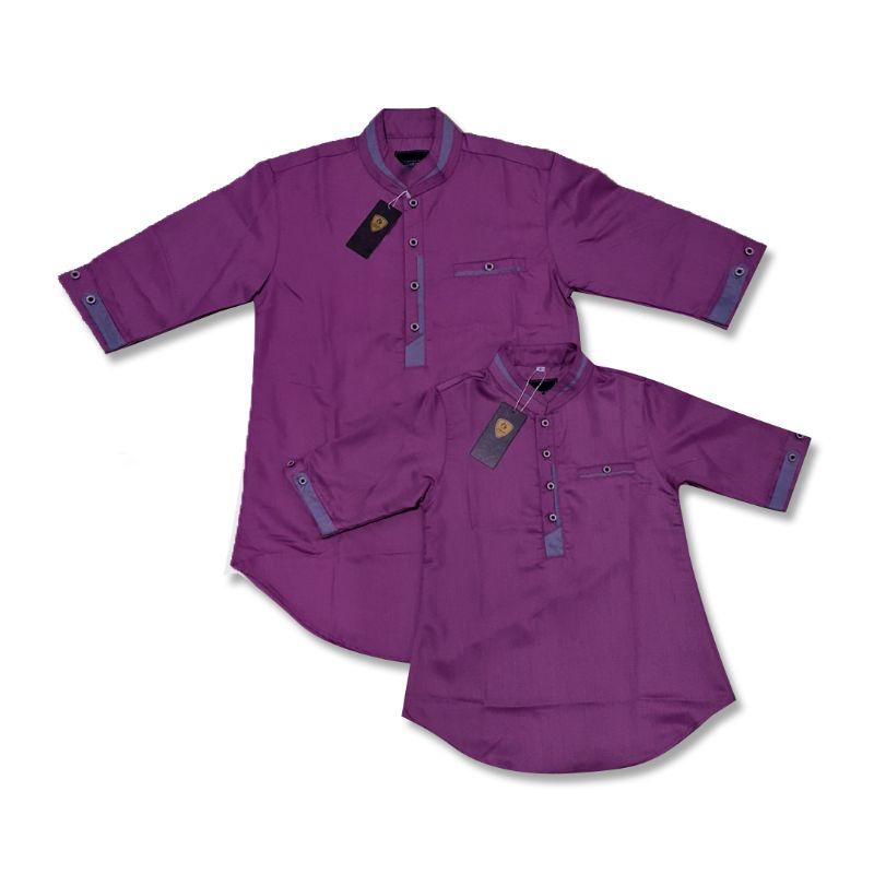 Koko Couple Warna Lilac Ungu / Koko Qurta Couple Al Barra / Koko Toyobo / Koko Ayah & Anak