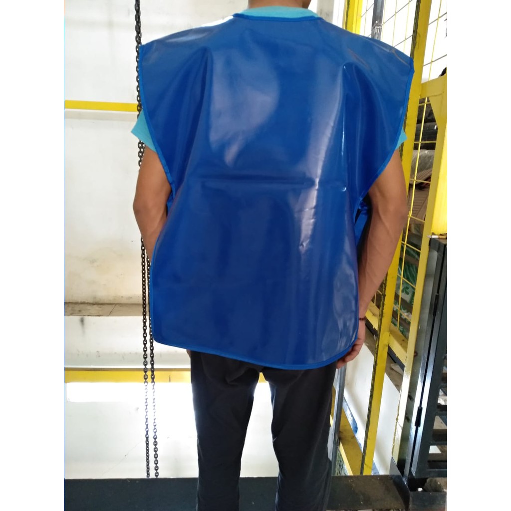 Apron PVC Ponco Tidak Tembus Air warna biru