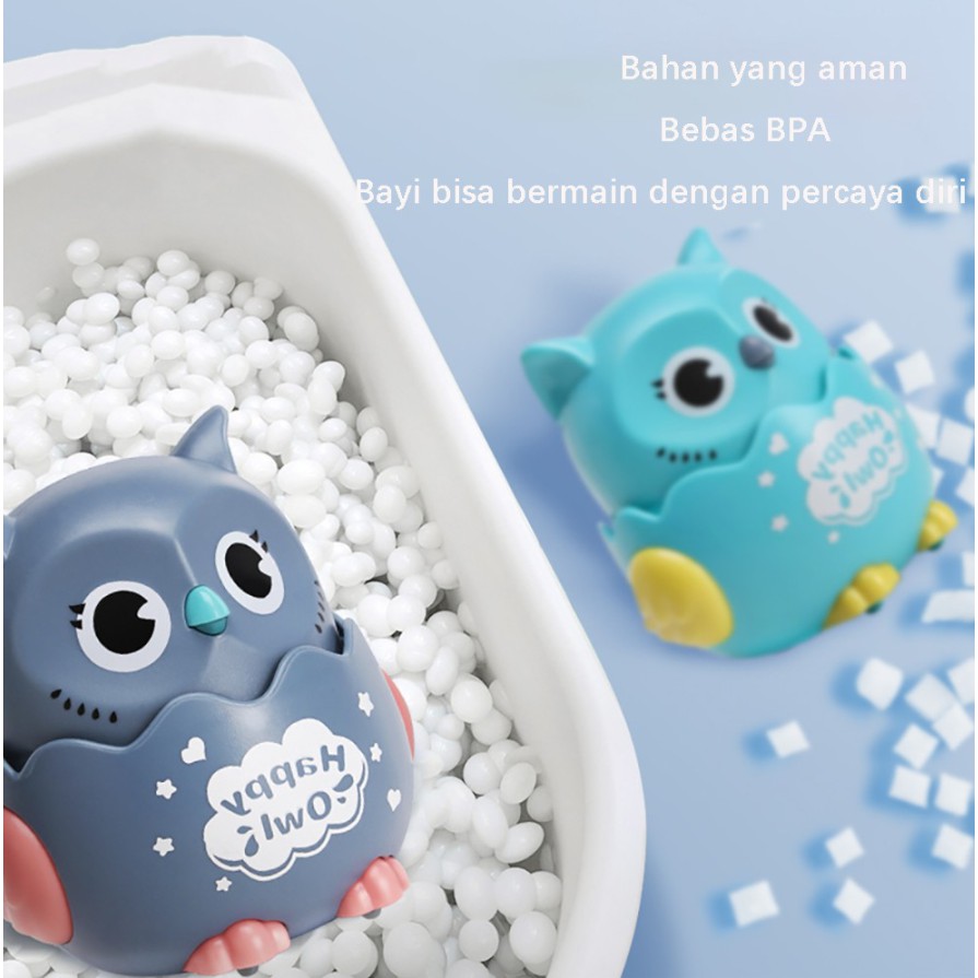 Mainan berjalan Edukasi Anak Robot Burung Hantu owl Ditekan Bisa Jalan Tanpa Baterai