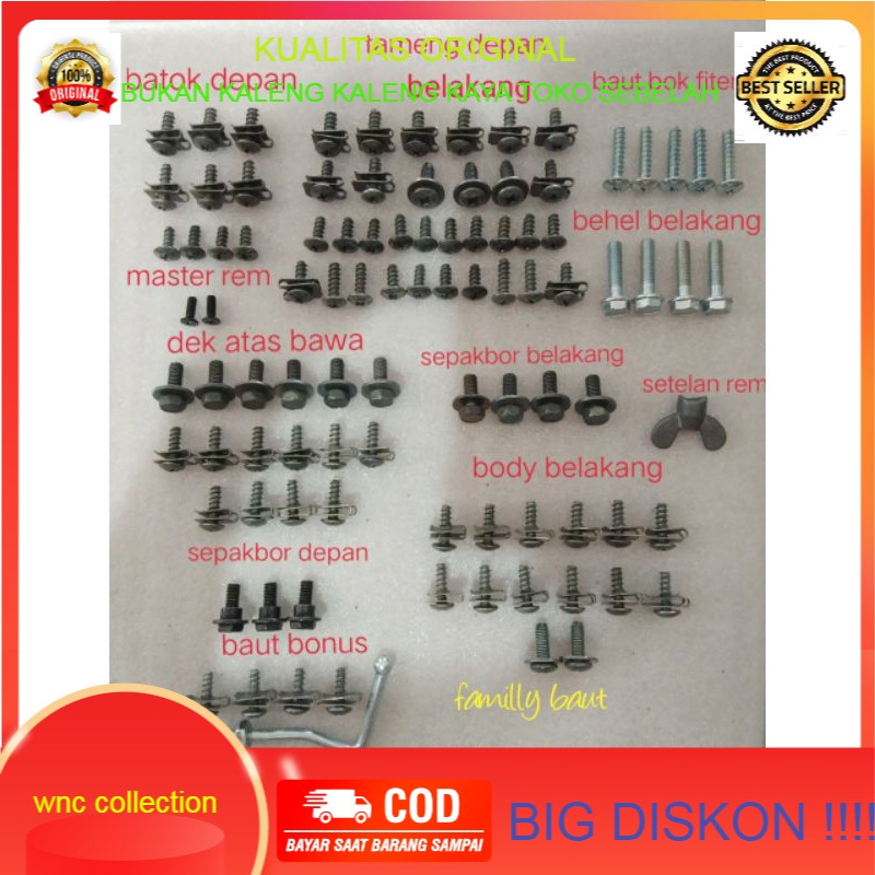 Baut lengkap full body motor mio soul karbu