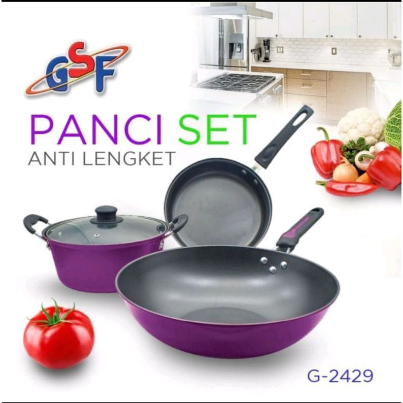 GSF Panci set anti lengket Seri Teflon