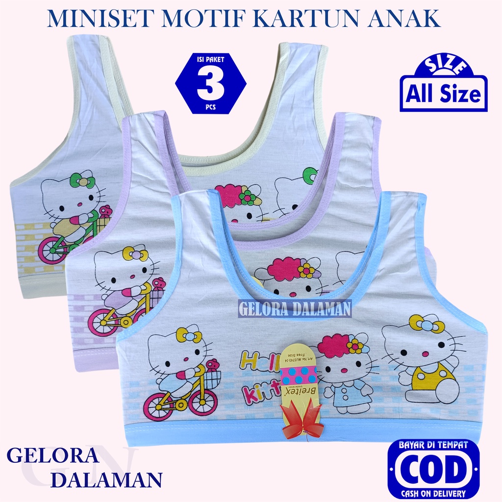 3 Pcs Miniset Anak Remaja SD SMP Pakaian Dalam Bra Anak Perempuan