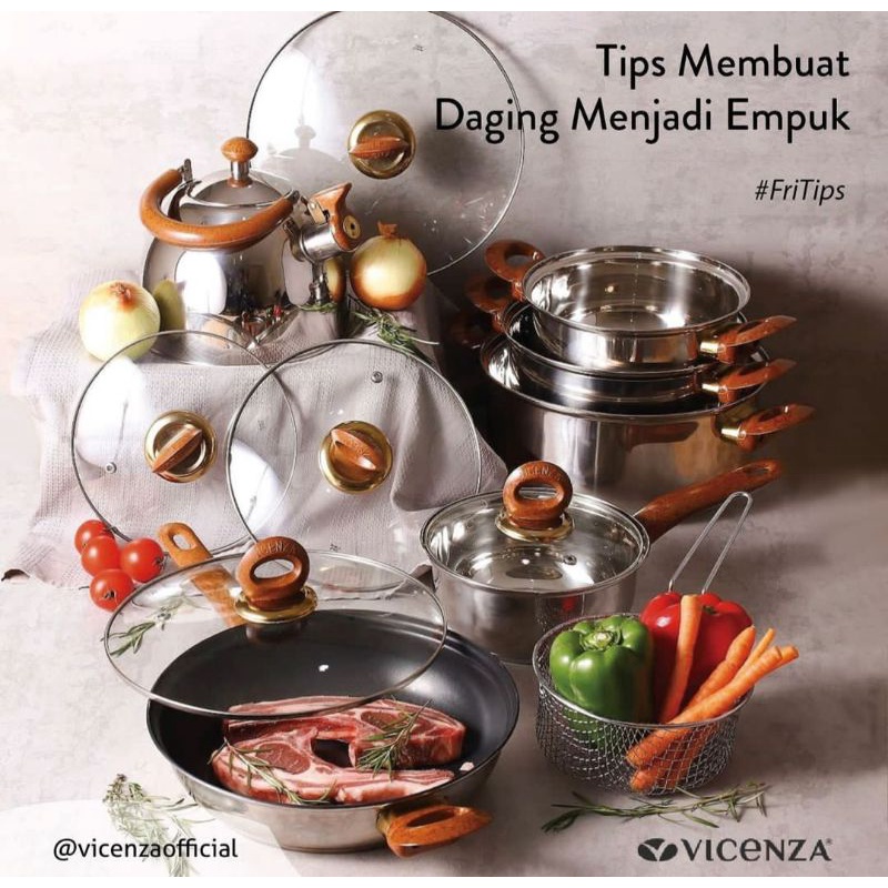 Panci Vicenza Panci Set Vicenza Plus Teko (5 Set Panci + 1 Pcs Teko)