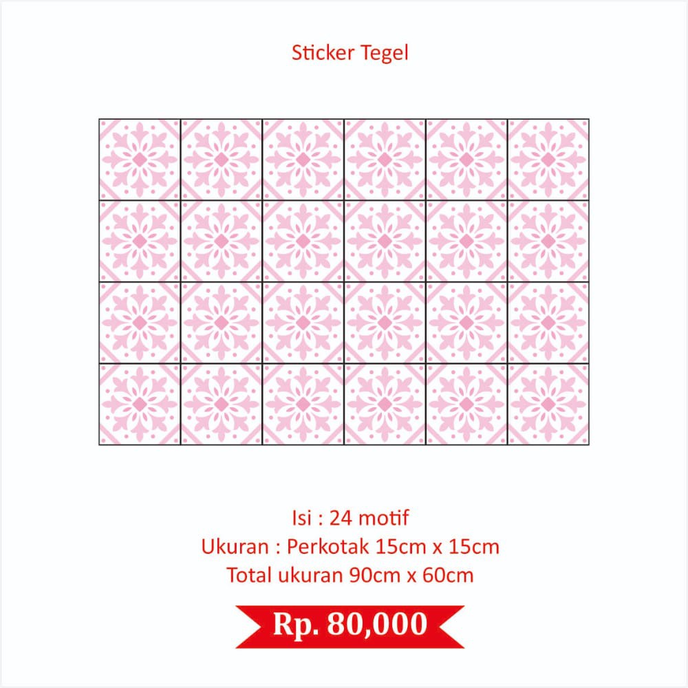 ST - Stiker Tegel Motive 7 / Sticker Lantai Roll / Keramik / Meja / Dapur Anti Minyak / uk. 90x60cm 