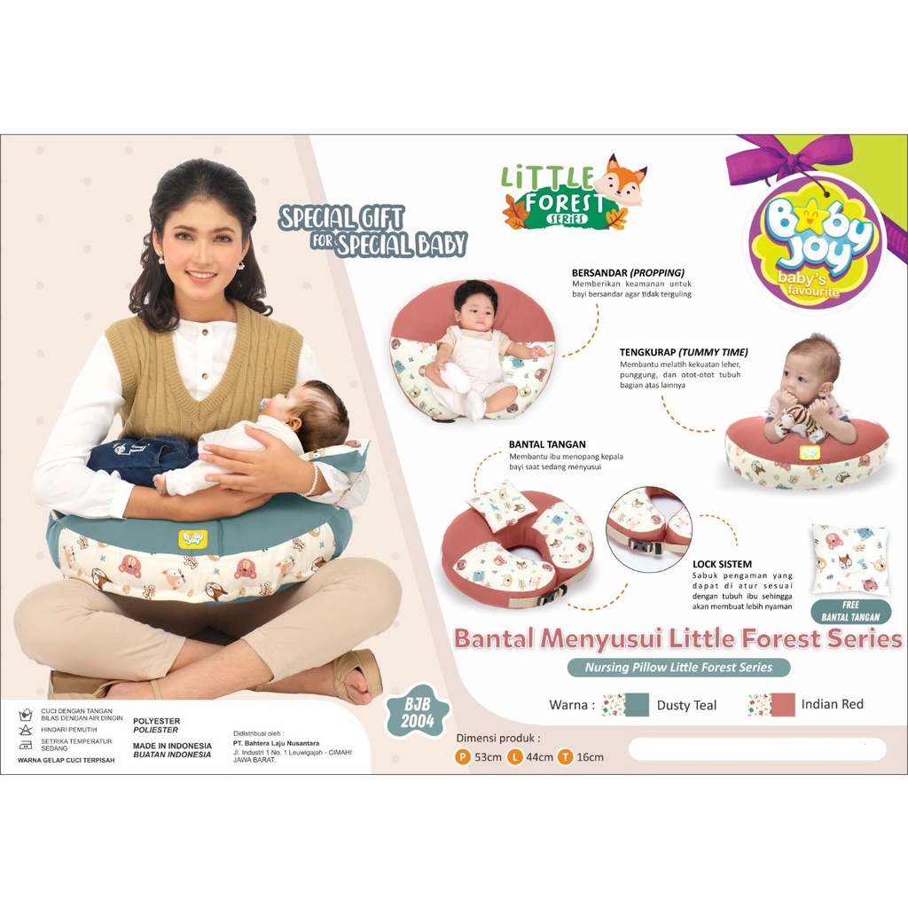 Baby Joy Nursing Pillow Bantal Menyusui (Dengan Gasper) + Free Bantal Lengan Peang Little Forest Series - BJB 2004