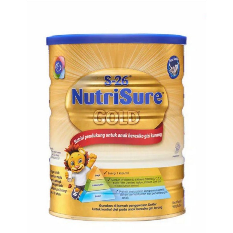 S26 NUTRISURE Gold Vanila 900gr/Susu Pertumbuhan S-26 Nutrisure Gold Vanila 900gr usia 1-10tahun