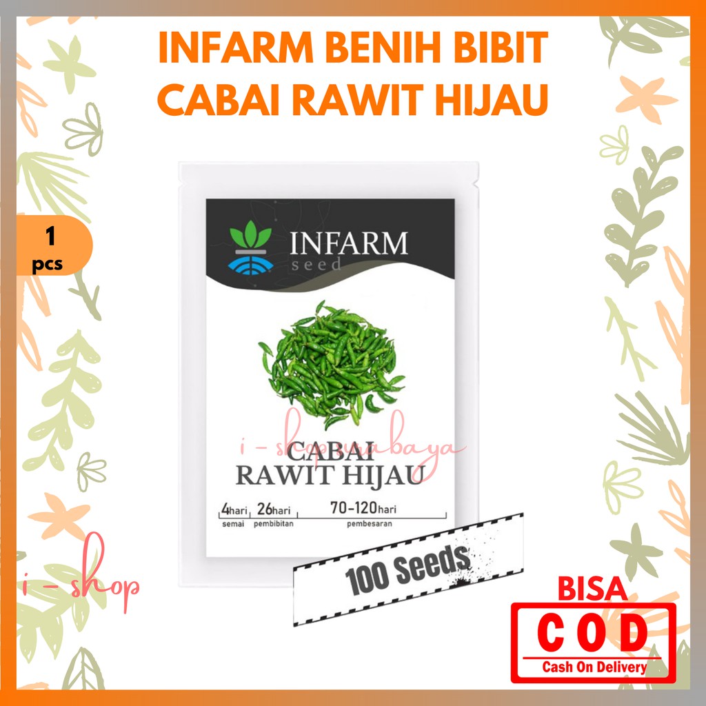 Infarm Benih Bibit Sayur Cabai Rawit Hijau / Biji Super Cabe Rawit Hijau / Biji Super Cabai Rawit