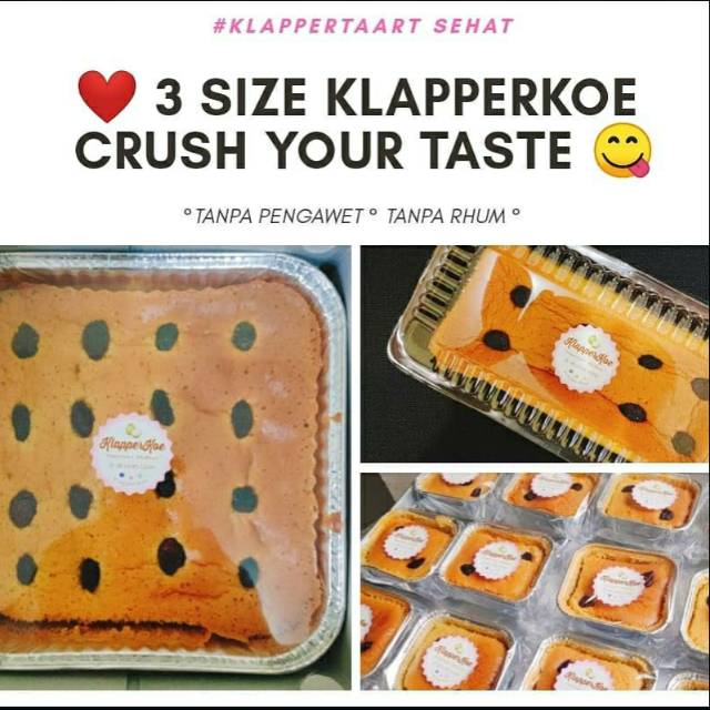 

3 ukuran klappertaart lembut, creamy, nyummy. Tanpa pengawet, makin nyaman tanpa rhum