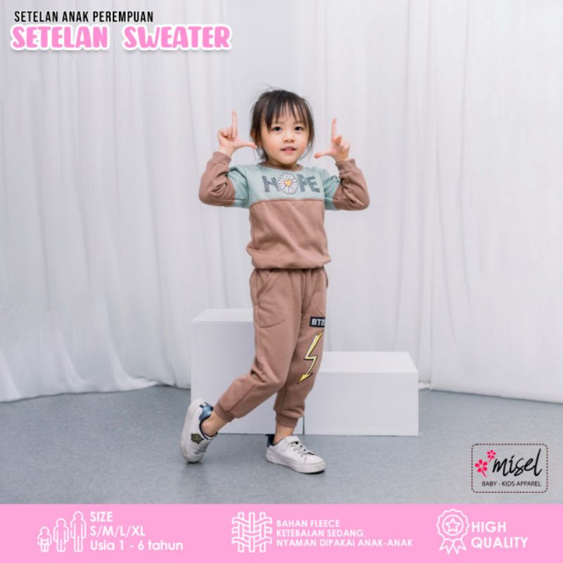 Set Setelan Sweater Anak Perempuan Cewek Misel 1-5Tahun