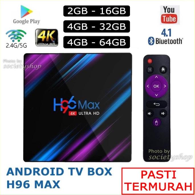 4K TV Box Android H96 MAX 4GB 64GB 32GB 16GB Bluetooth Mira Dual Wifi