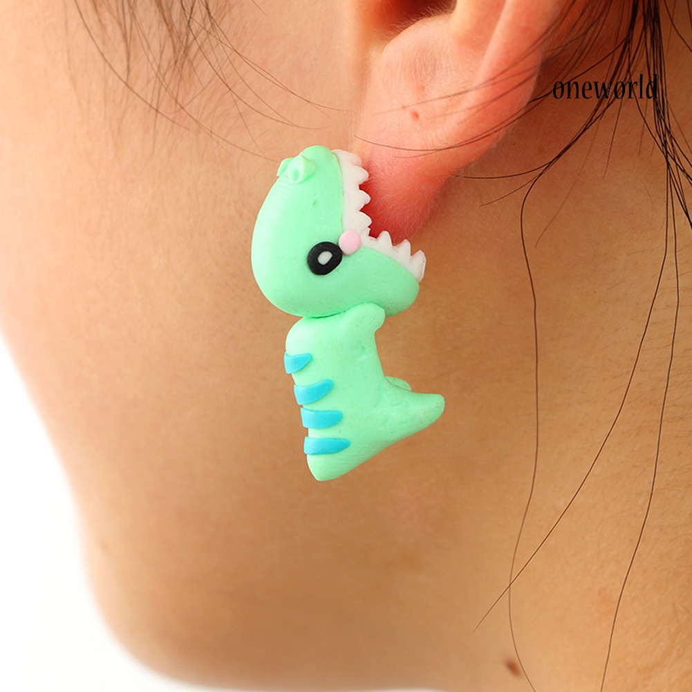 OW# Women Lovely Animal Shape Eardrop Soft Clay Ear Stud Earrings Jewelry Accessory