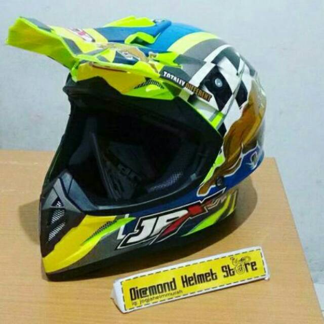 Helm cross JPX cross Redbull Green Fluo Gold