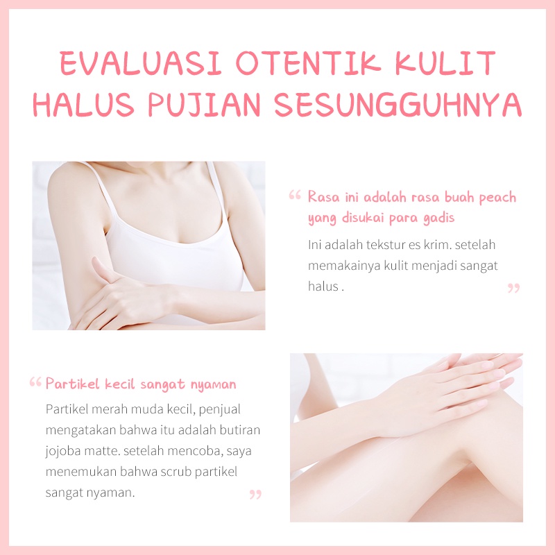 BPOM Fenyi Peach Tender Skin Body Scrub Lembut Krim Pelembab Membersihkan Mengeksfoliasi 100g