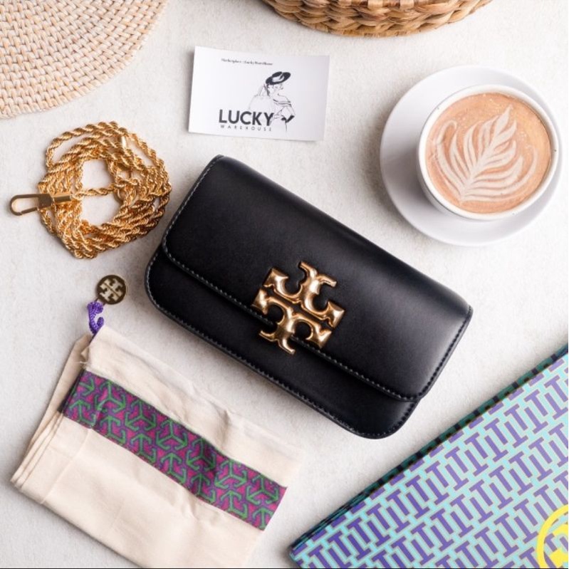 Tory Burch Eleanor Phone Crossbody in Black - ORIGINAL 1000%