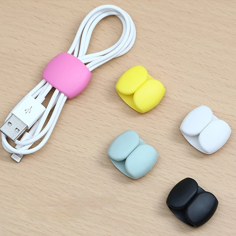 1pc Gesper Penyimpanan Portabel Warna Acak Untuk Kabel Charger Usb Mouse