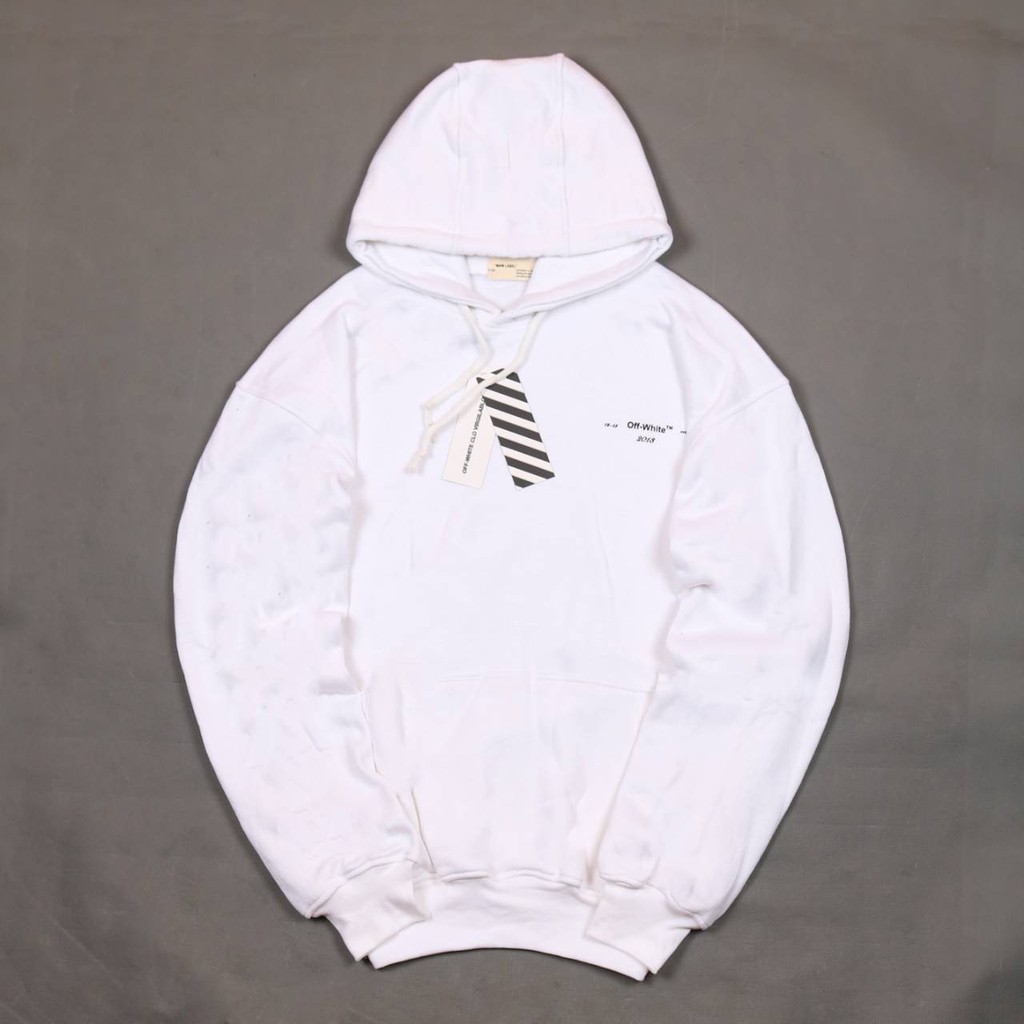 JAKET SWEATER HOODIE OFF-WHITE 3D RAINBOW PUTIH CASUAL HYPEBEAST PREMIUM