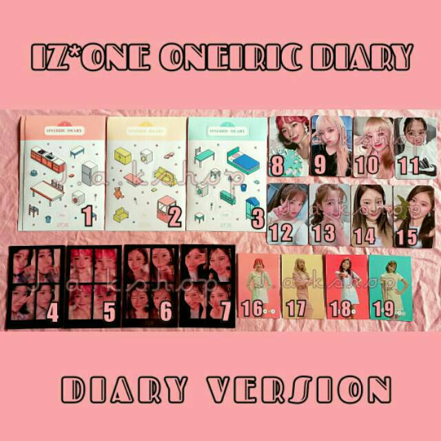OFFICIAL IZONE ONEIRIC DIARY KPOP DIARY VERSION 4CUT IZ DECO AR CARD PHOTOCARD ALBUM SAKURA MINJU