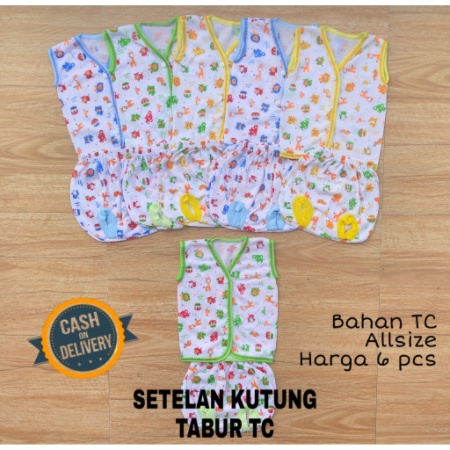 1 LUSIN (12 set) Setelan bayi tanpa lengan TABUR harga GROSIR