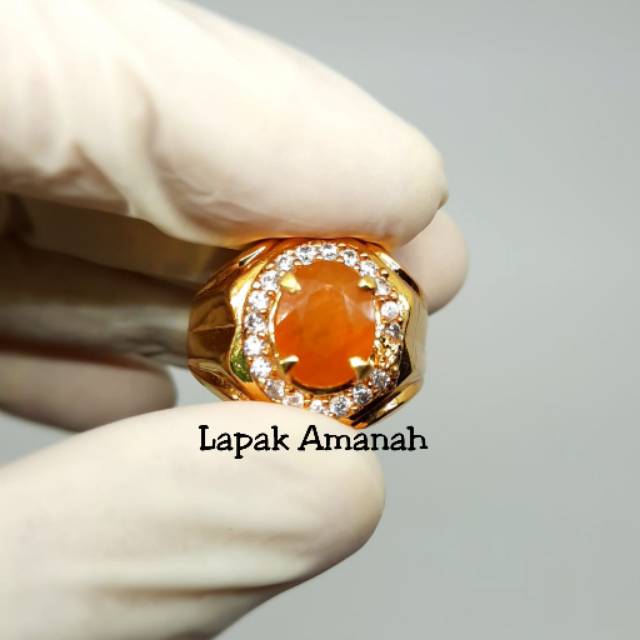 Cincin Batu Permata Natural Yellow Safir Top Luster Kristal Asli Original