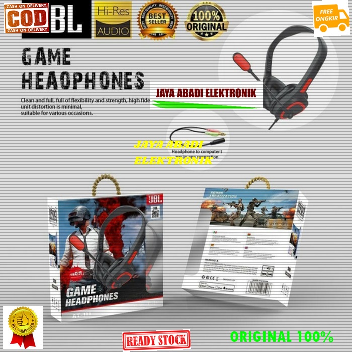 J313 ORIGINAL HEADSET HEADPHONE BANDO YOUTUBER GAMING HANDSFREE CALL KABEL KOMPUTER PC MICROPHONE HP