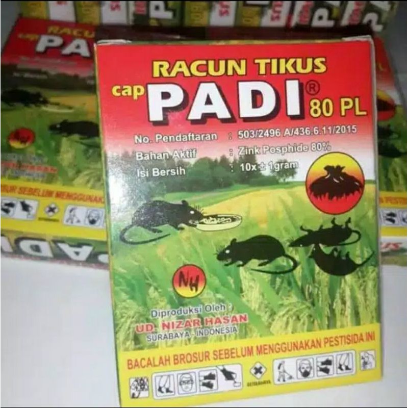 10pcs RACUN TIKUS CAP PADI SERBUK