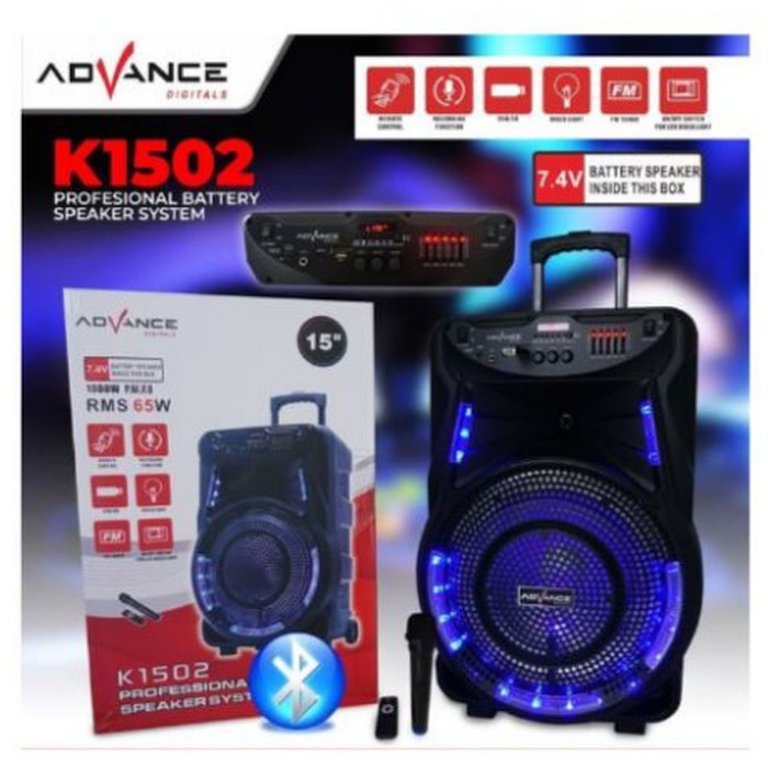 Speaker Aktif Portable Bluetooth Advance K1502 15inch Mic Wireless Off 20 Shopee Indonesia